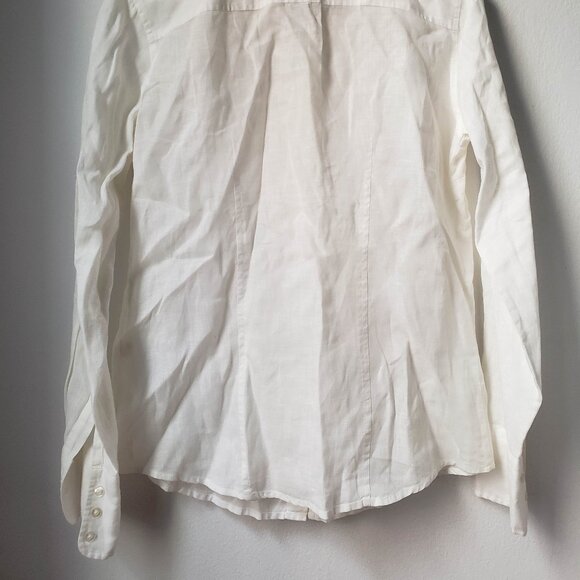 Vineyard Vines Womens Off-White Ivory Linen Button Down Shirt - Picture 5 of 13